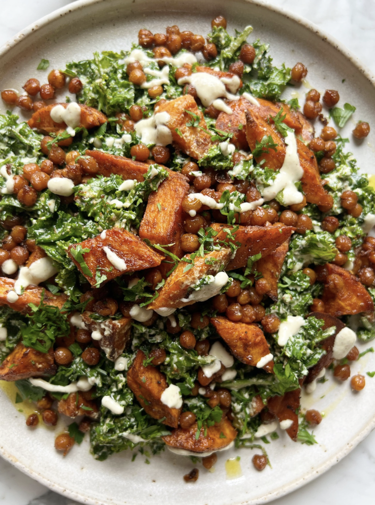 Creamy Kale & Sweet Potato Salad